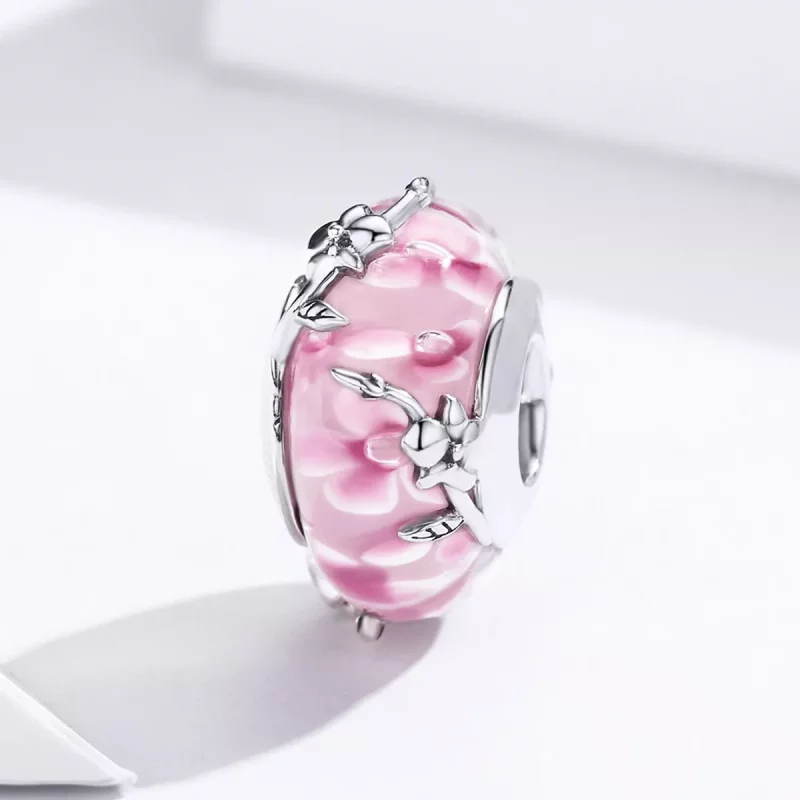 (imagen para) Charm de vidrio Murano estilo Pandora de plata con Phalaenopsis - SCC1281 - Ver 3