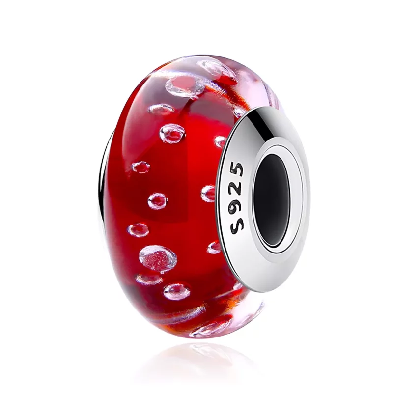(imagen para) Charm de vidrio Murano rojo estilo Pandora - SCZ027 - Ver 2