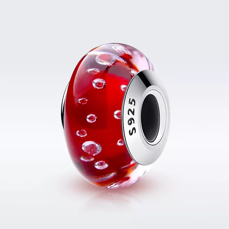 (imagen para) Charm de vidrio Murano rojo estilo Pandora - SCZ027