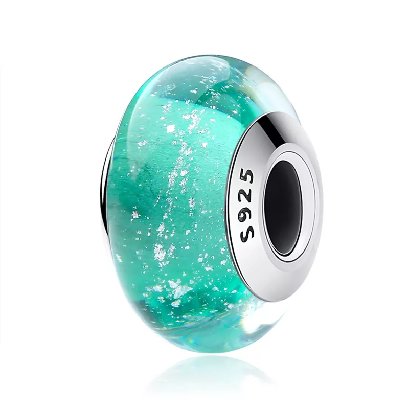 (imagen para) Charm de vidrio Murano verde estilo Pandora - SCZ021 - Ver 2