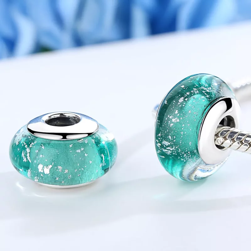 (imagen para) Charm de vidrio Murano verde estilo Pandora - SCZ021 - Ver 3