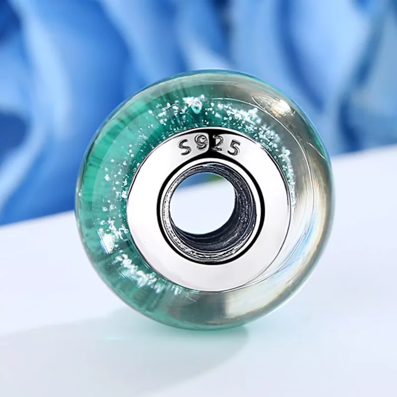 (imagen para) Charm de vidrio Murano verde estilo Pandora - SCZ021 - Ver 4