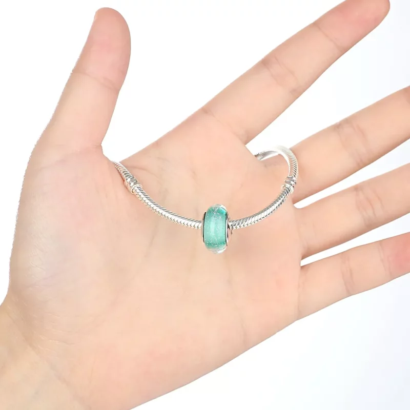 (imagen para) Charm de vidrio Murano verde estilo Pandora - SCZ021 - Ver 5