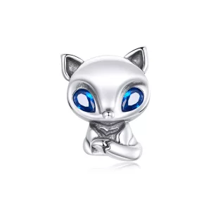 Charm de zorrito animado en plata estilo Pandora - SCC1808 (imagen para) Charm de zorrito animado en plata estilo Pandora - SCC1808