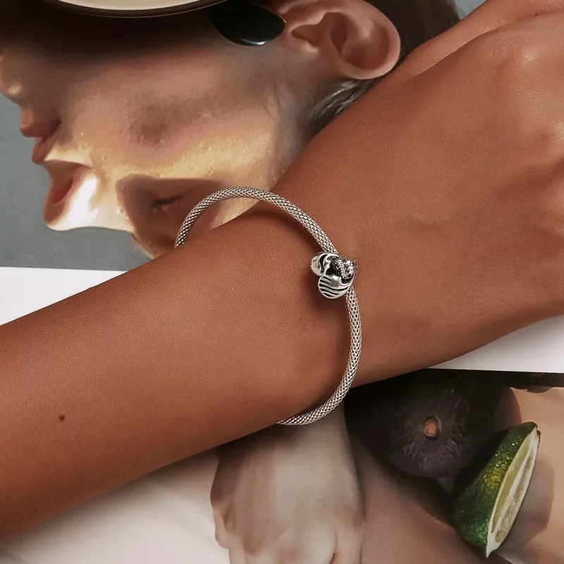 (imagen para) Charm en estilo Pandora con silueta de amor madre e hija - BSC575 - Ver 6