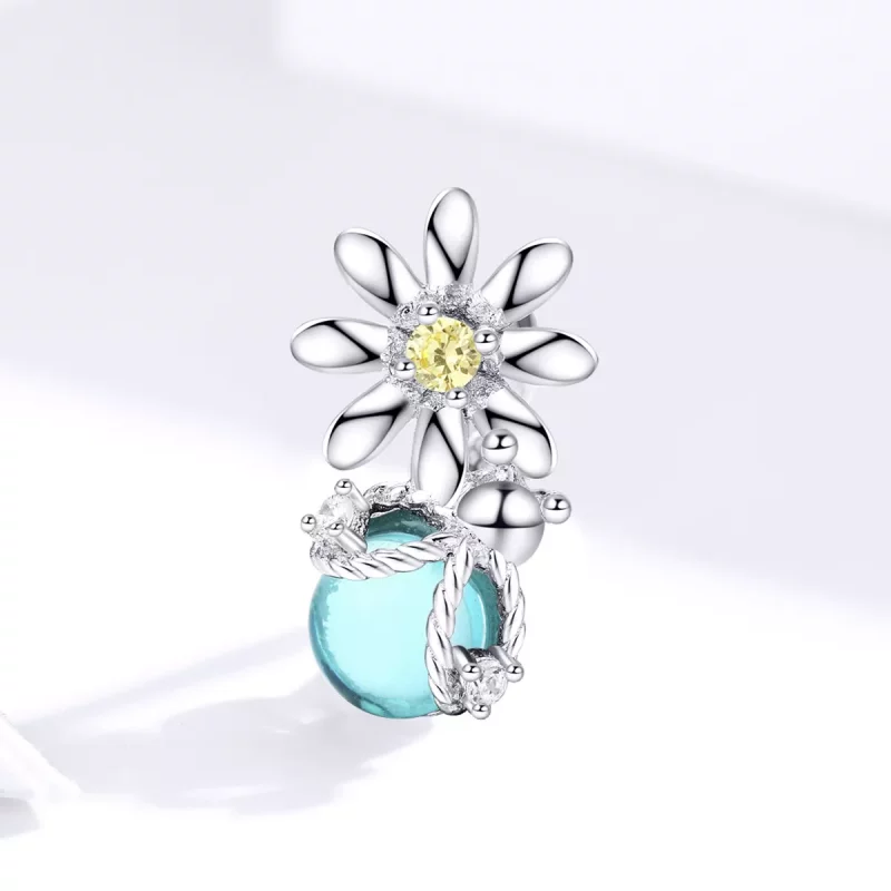 (imagen para) Charm en estilo Pandora de luciérnagas y margaritas de plata - SCC1369 - Ver 3