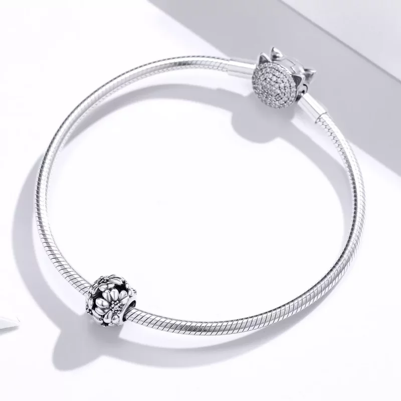 (imagen para) Charm en estilo Pandora de plata con margarita - SCC1487 - Ver 3