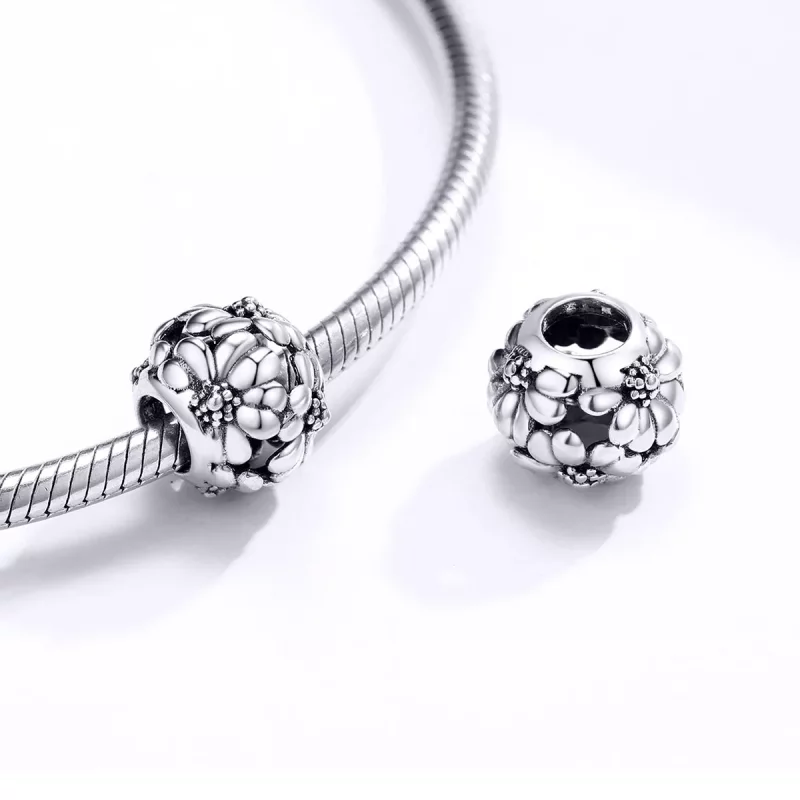 (imagen para) Charm en estilo Pandora de plata con margarita - SCC1487 - Ver 4