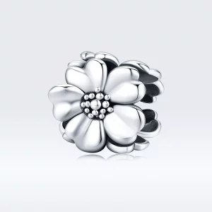 (imagen para) Charm en estilo Pandora de plata con tres flores - SCC1486