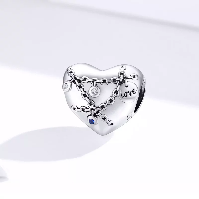 (imagen para) Charm en forma de corazón con candado estilo Pandora - SCC1538 - Ver 4