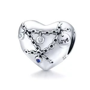 (imagen para) Charm en forma de corazón con candado estilo Pandora - SCC1538