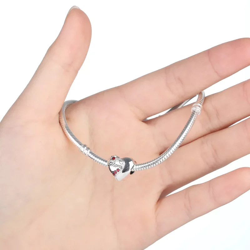 (imagen para) Charm en forma de corazón de madre en plata estilo Pandora - SCC004 - Ver 2