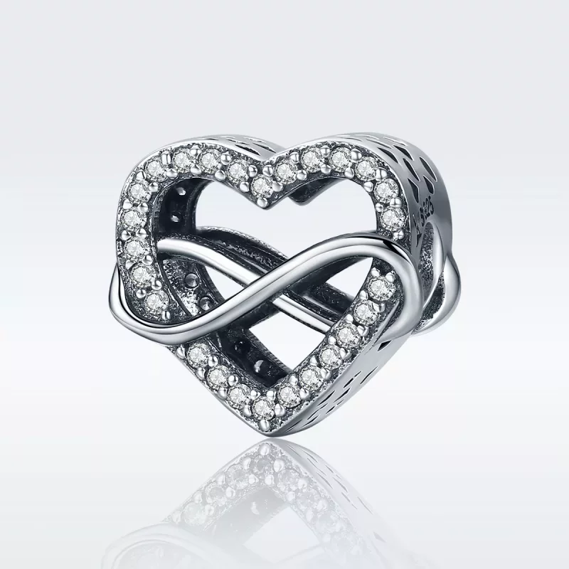 (imagen para) Charm en forma de corazón de plata estilo Pandora - SCC432 - Ver 2