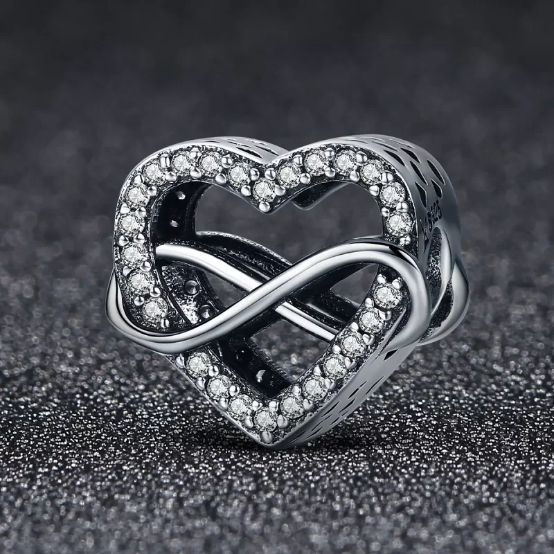 (imagen para) Charm en forma de corazón de plata estilo Pandora - SCC432 - Ver 3