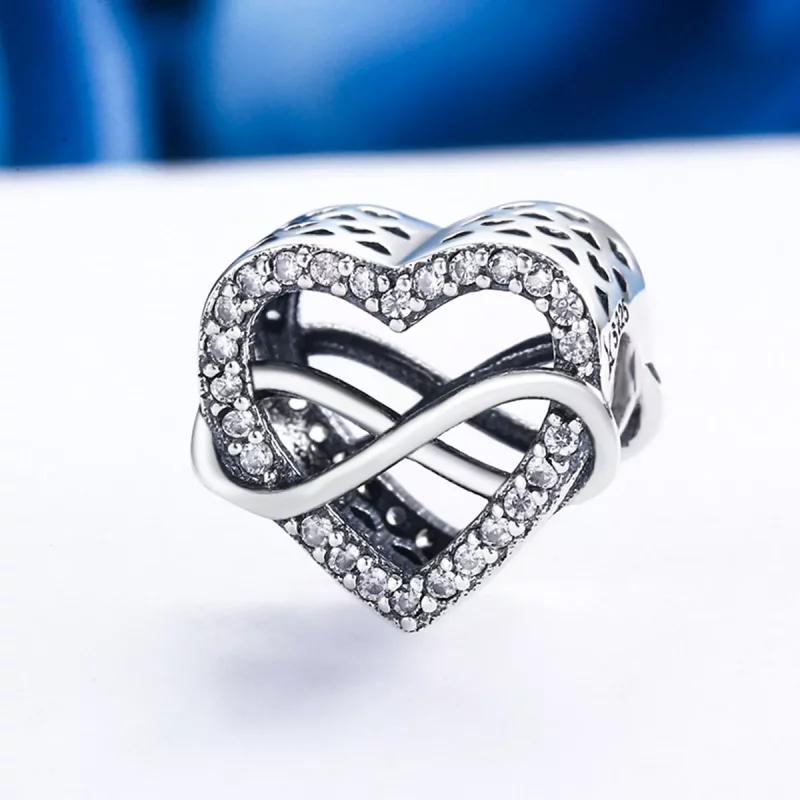 (imagen para) Charm en forma de corazón de plata estilo Pandora - SCC432 - Ver 4