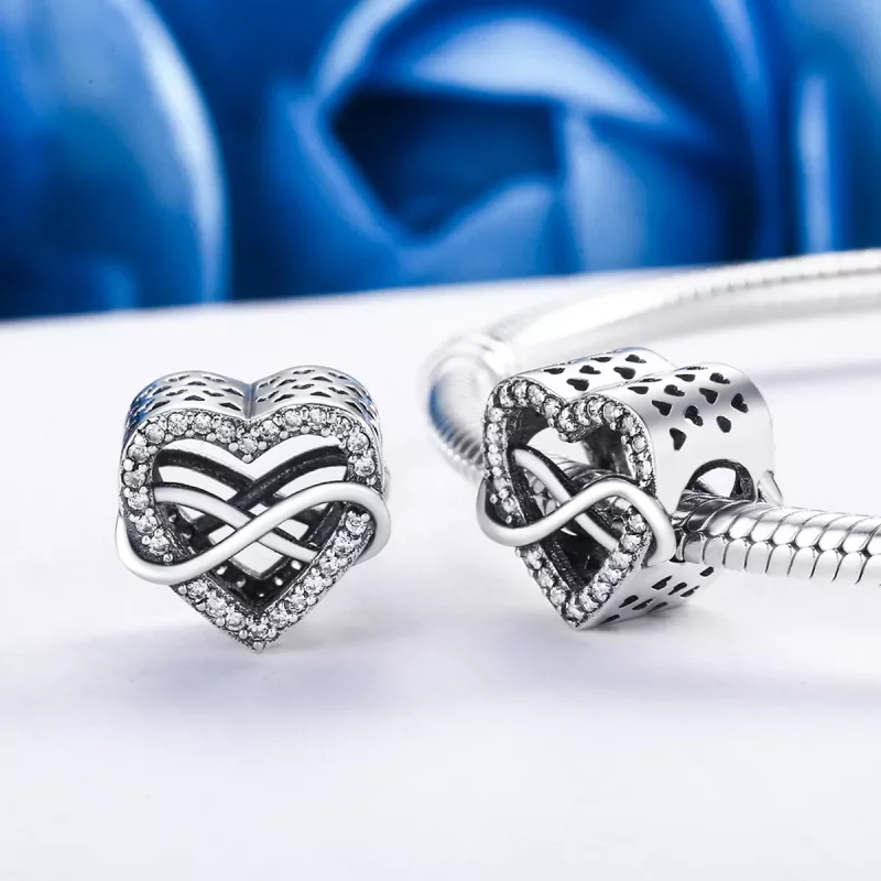 (imagen para) Charm en forma de corazón de plata estilo Pandora - SCC432 - Ver 5