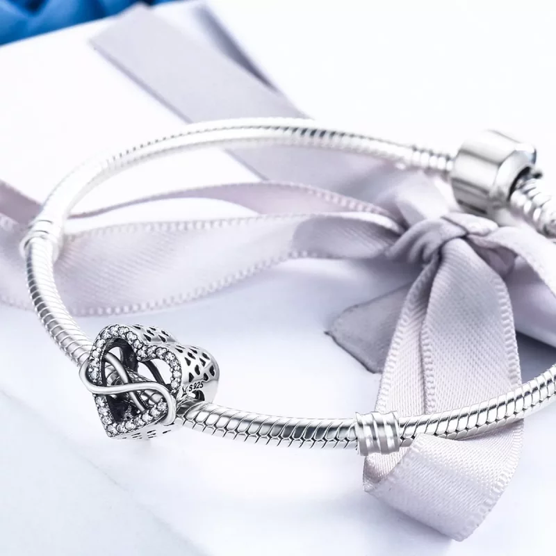(imagen para) Charm en forma de corazón de plata estilo Pandora - SCC432 - Ver 6