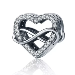 (imagen para) Charm en forma de corazón de plata estilo Pandora - SCC432