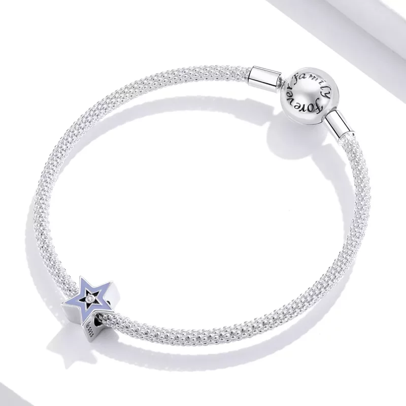 (imagen para) Charm estilo Pandora con brillo de estrella - BSC459 - Ver 3