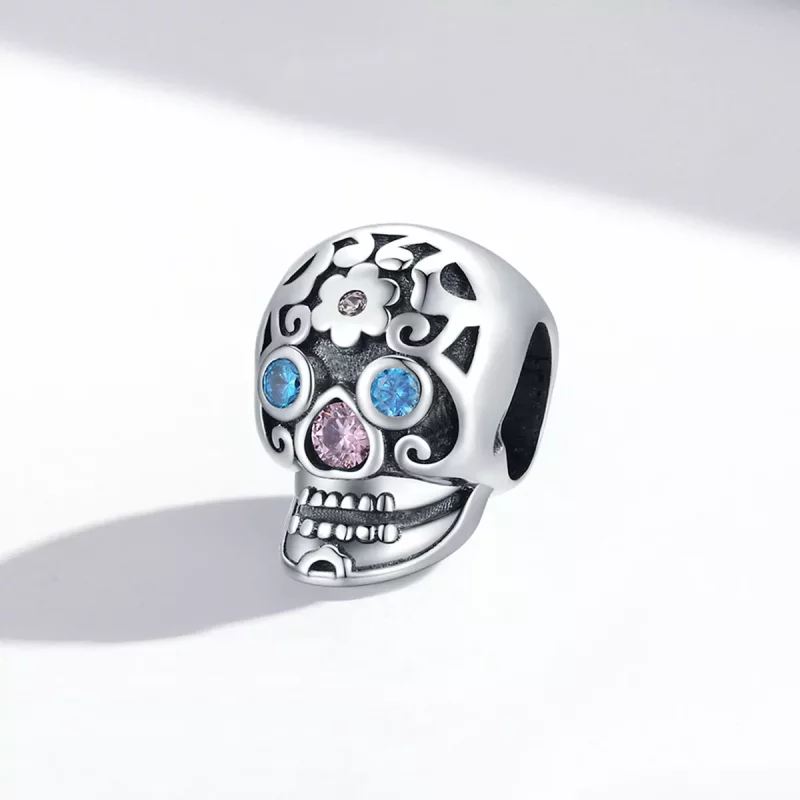(imagen para) Charm estilo Pandora con calavera calada - BSC524 - Ver 2