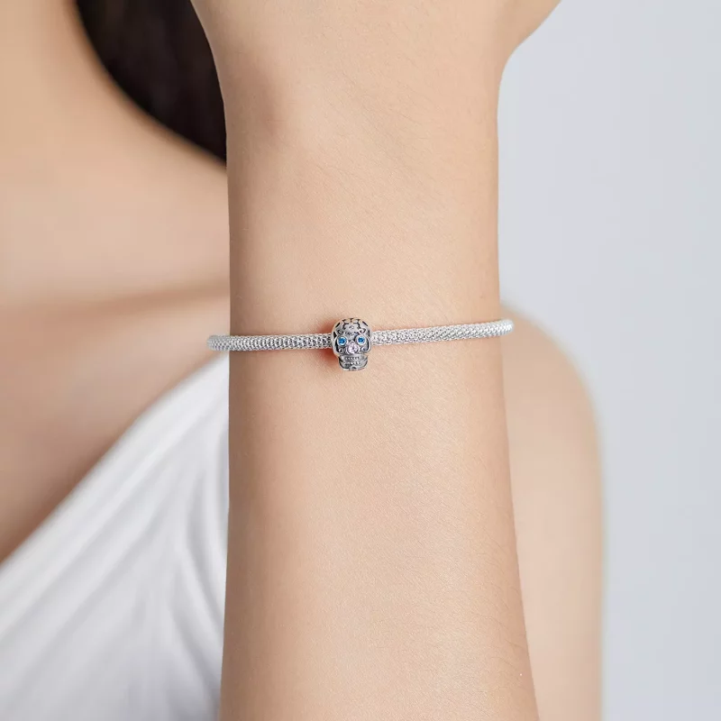 (imagen para) Charm estilo Pandora con calavera calada - BSC524 - Ver 5