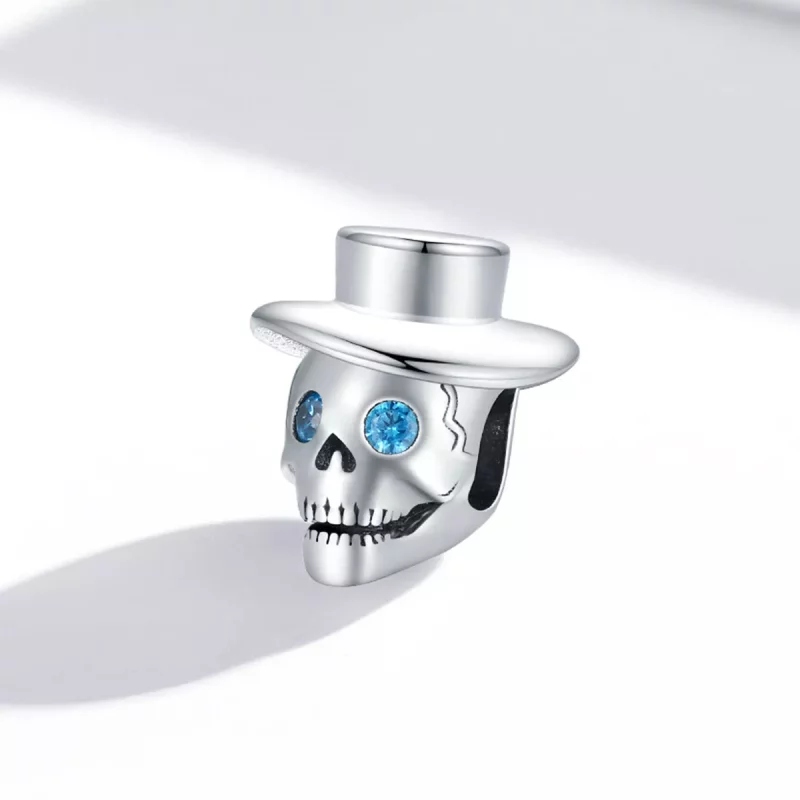 (imagen para) Charm estilo Pandora con calavera de caballero - BSC525 - Ver 2