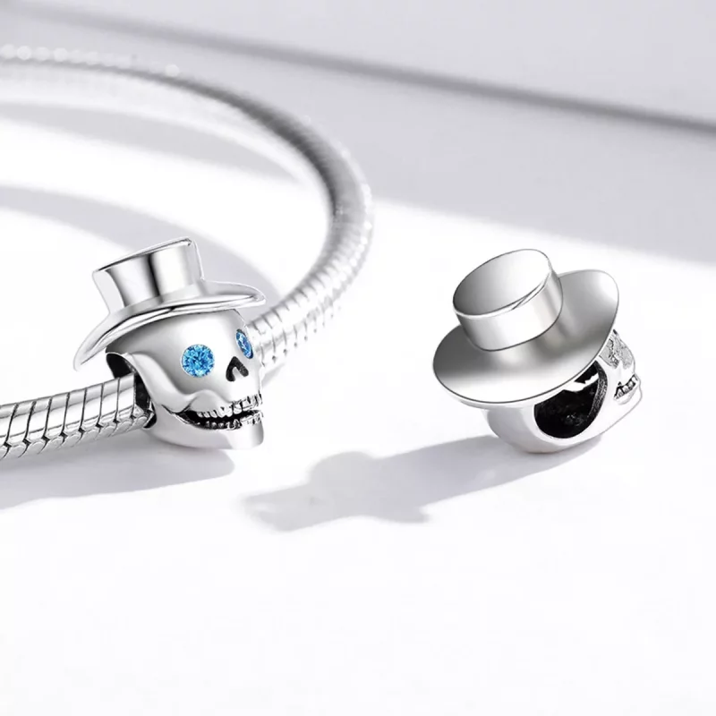 (imagen para) Charm estilo Pandora con calavera de caballero - BSC525 - Ver 3