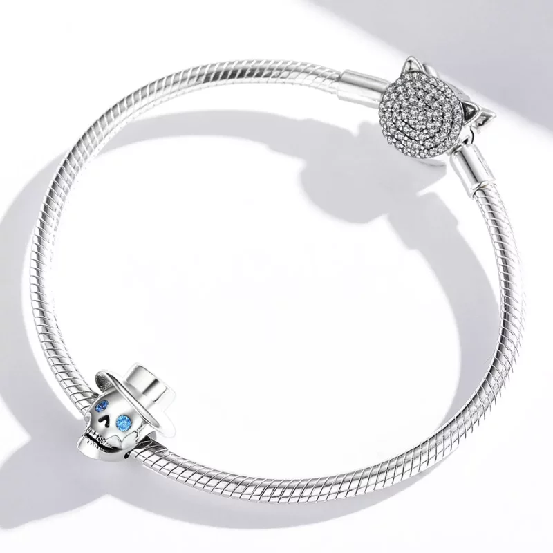 (imagen para) Charm estilo Pandora con calavera de caballero - BSC525 - Ver 4