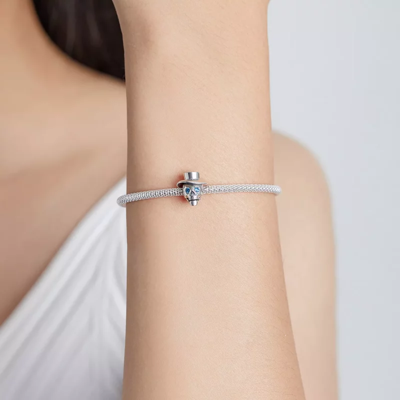 (imagen para) Charm estilo Pandora con calavera de caballero - BSC525 - Ver 5
