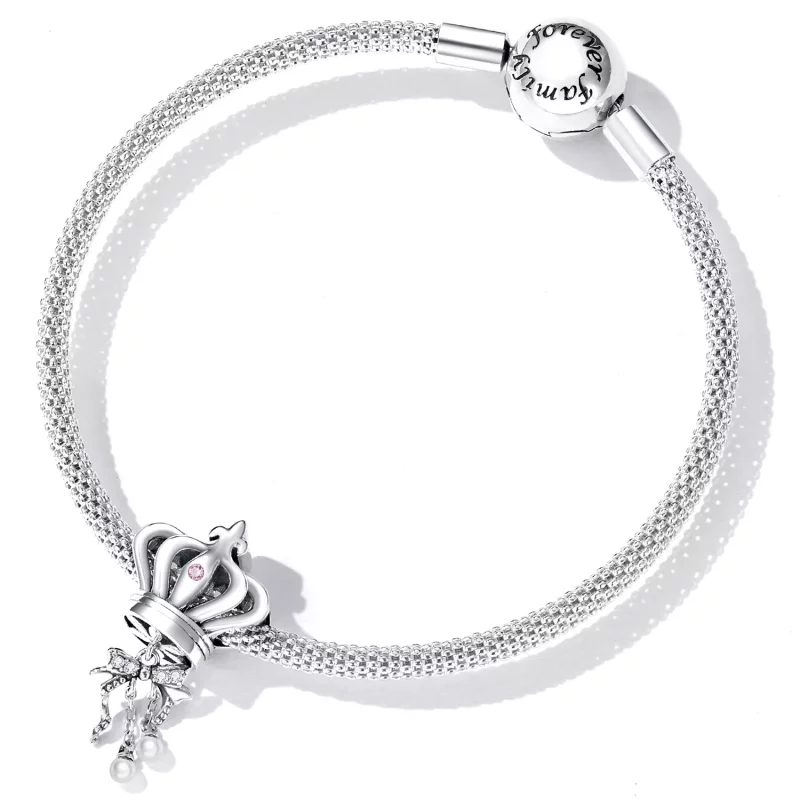 (imagen para) Charm estilo Pandora con corona y lazo - SCC2259 - Ver 6
