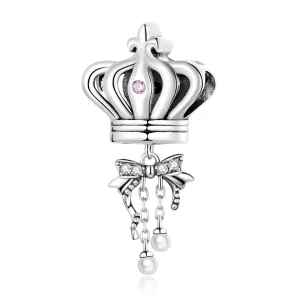 (imagen para) Charm estilo Pandora con corona y lazo - SCC2259