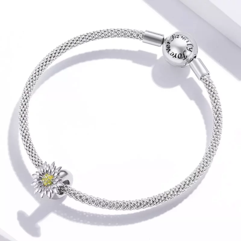 (imagen para) Charm estilo Pandora con diseño de girasol - SCC1765 - Ver 3