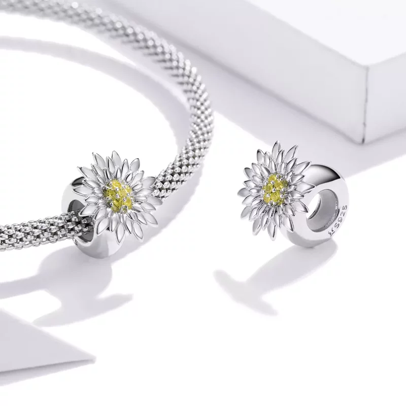 (imagen para) Charm estilo Pandora con diseño de girasol - SCC1765 - Ver 4