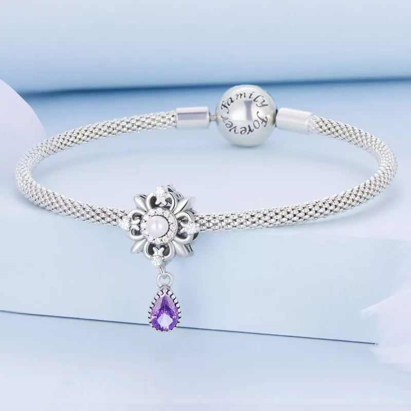 (imagen para) Charm estilo Pandora con diseño de Iris - BSC674 - Ver 3