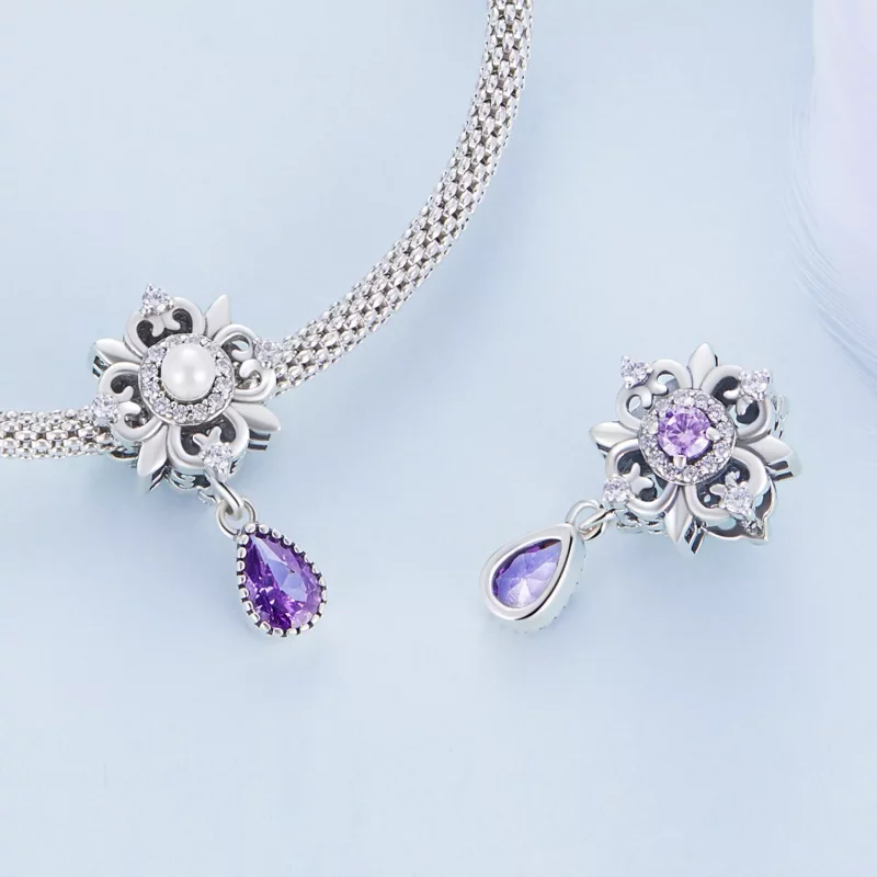 (imagen para) Charm estilo Pandora con diseño de Iris - BSC674 - Ver 4