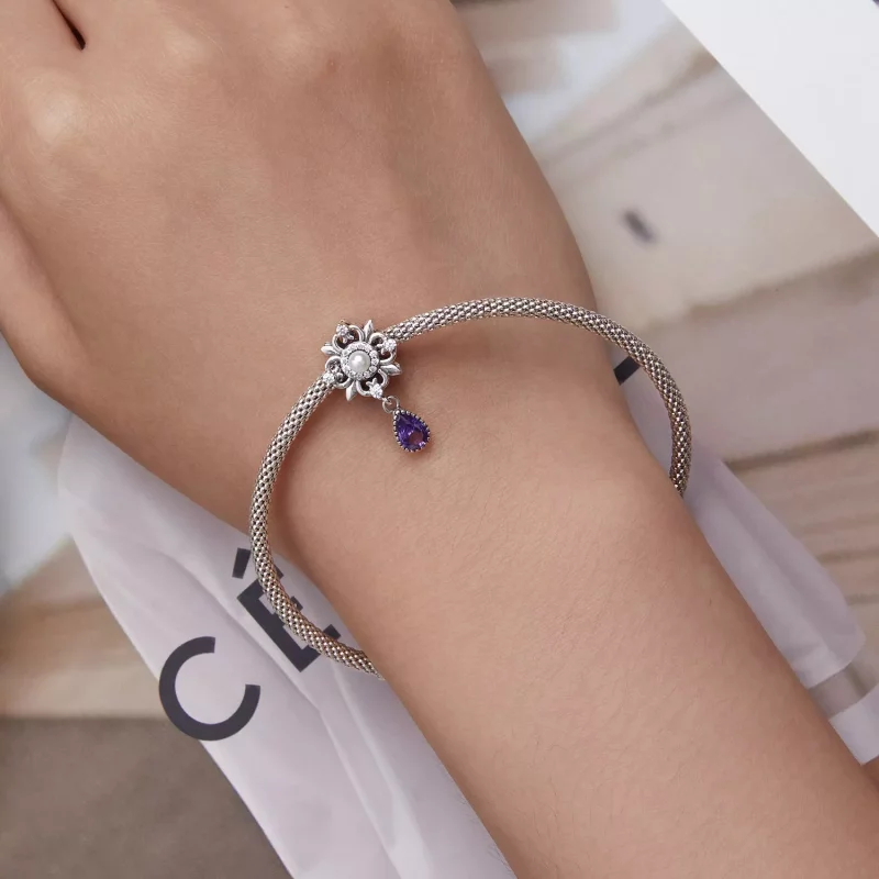 (imagen para) Charm estilo Pandora con diseño de Iris - BSC674 - Ver 5