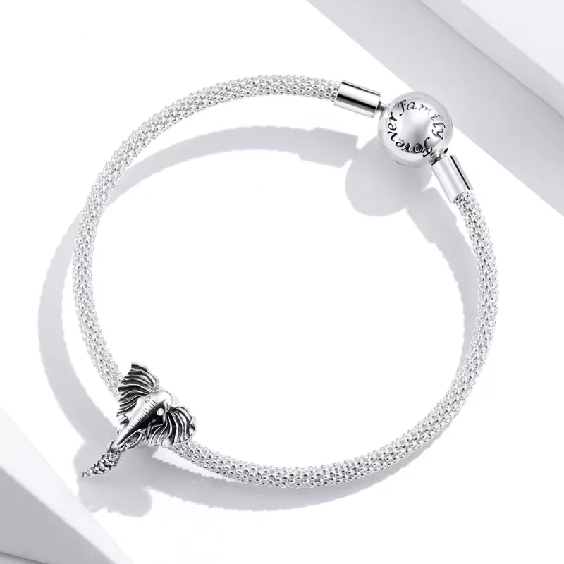 (imagen para) Charm estilo Pandora con elefante y dientes faltantes - SCC1583 - Ver 4