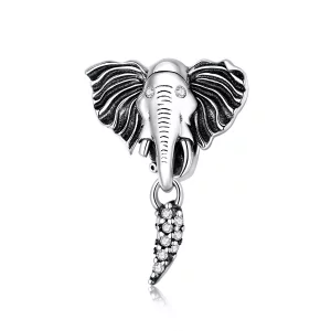 Charm estilo Pandora con elefante y dientes faltantes - SCC1583 (imagen para) Charm estilo Pandora con elefante y dientes faltantes - SCC1583
