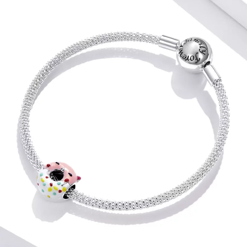 (imagen para) Charm estilo Pandora con forma de cerdito y donas - SCC1879 - Ver 3