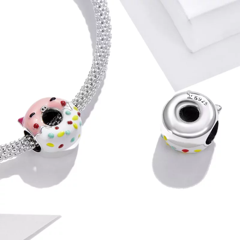 (imagen para) Charm estilo Pandora con forma de cerdito y donas - SCC1879 - Ver 4