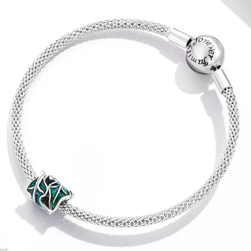 (imagen para) Charm estilo Pandora con hojas verdes - SCC2175 - Ver 3