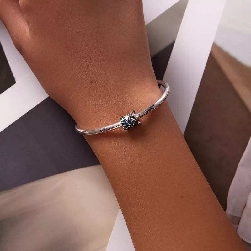 (imagen para) Charm estilo Pandora con hojas verdes - SCC2175 - Ver 5