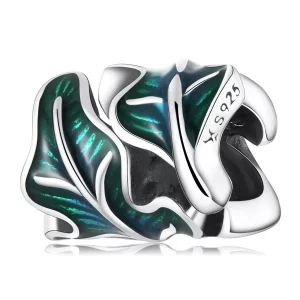 Charm estilo Pandora con hojas verdes - SCC2175 (imagen para) Charm estilo Pandora con hojas verdes - SCC2175