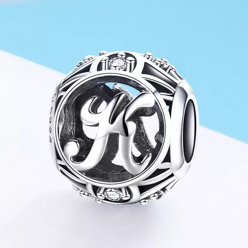 (imagen para) Charm estilo Pandora con letra K - SCC738-K - Ver 2