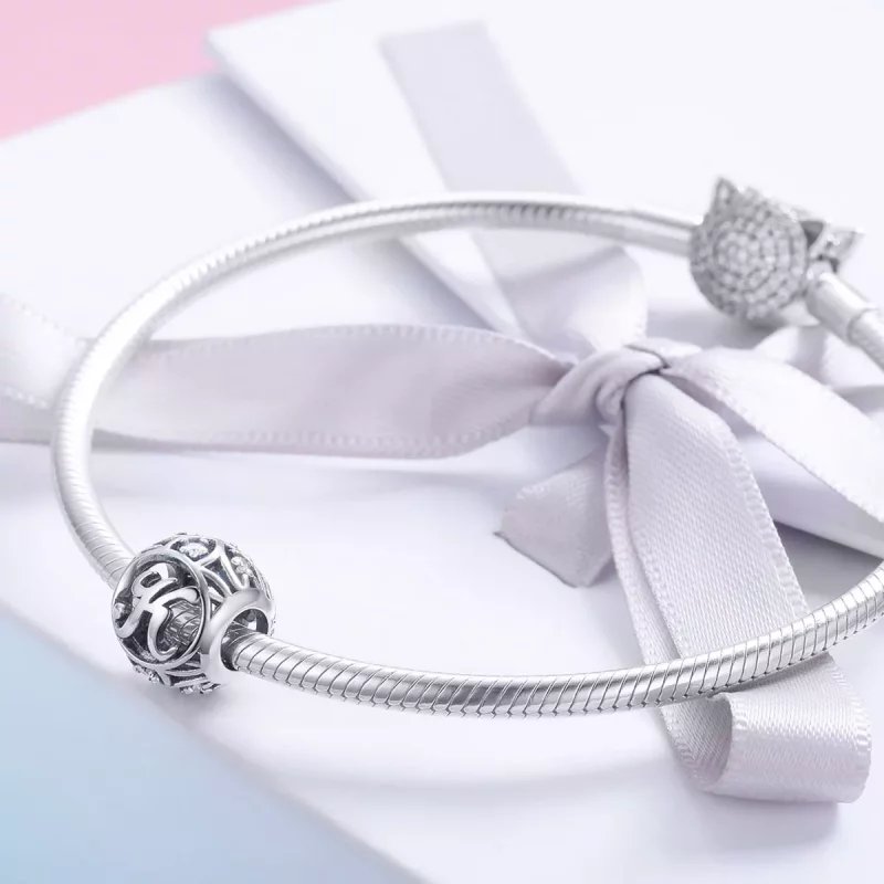 (imagen para) Charm estilo Pandora con letra K - SCC738-K - Ver 4