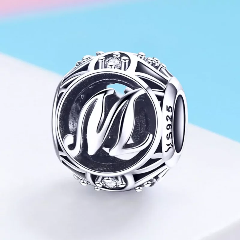 (imagen para) Charm estilo Pandora con letra M - SCC738-M - Ver 2