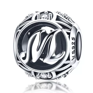 (imagen para) Charm estilo Pandora con letra M - SCC738-M