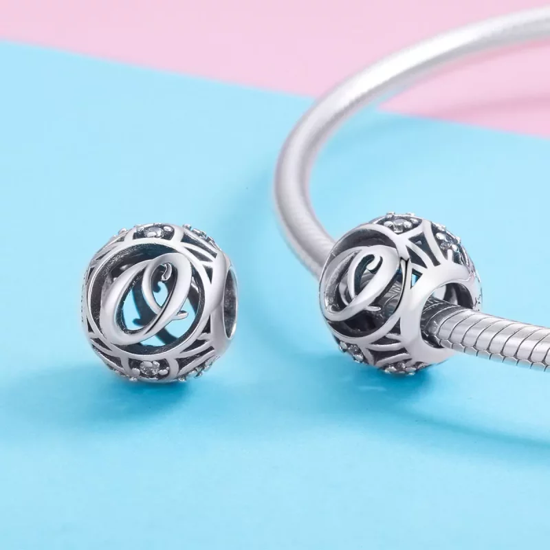(imagen para) Charm estilo Pandora con letra O - SCC738-O - Ver 3