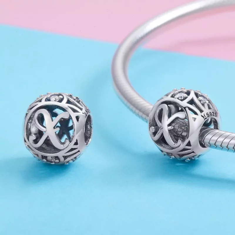 (imagen para) Charm estilo Pandora con letra X - SCC738-X - Ver 3