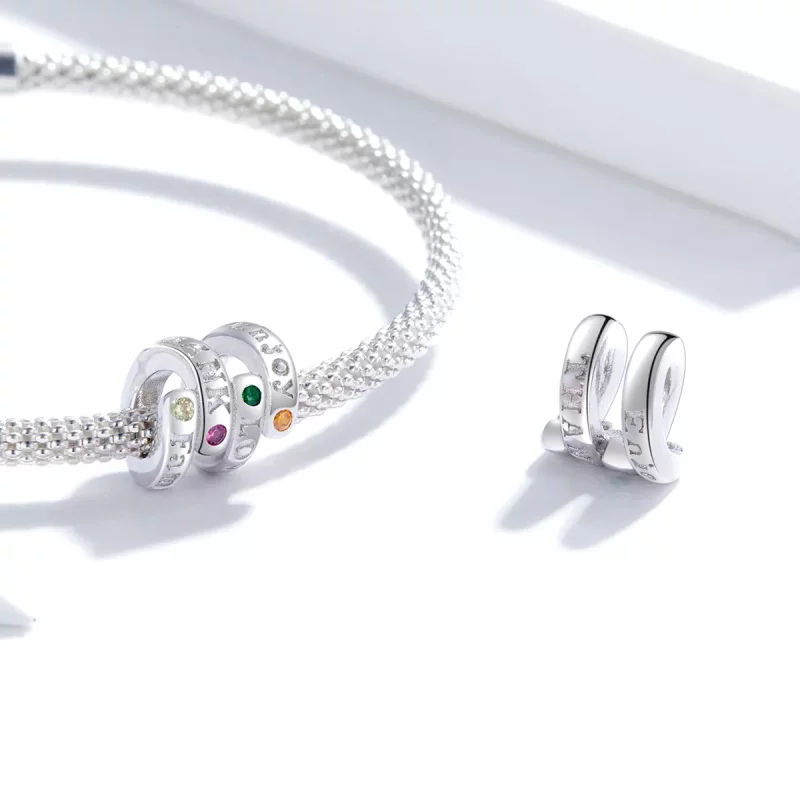 (imagen para) Charm estilo Pandora con palabras clave de Acción de Gracias - BSC341 - Ver 4